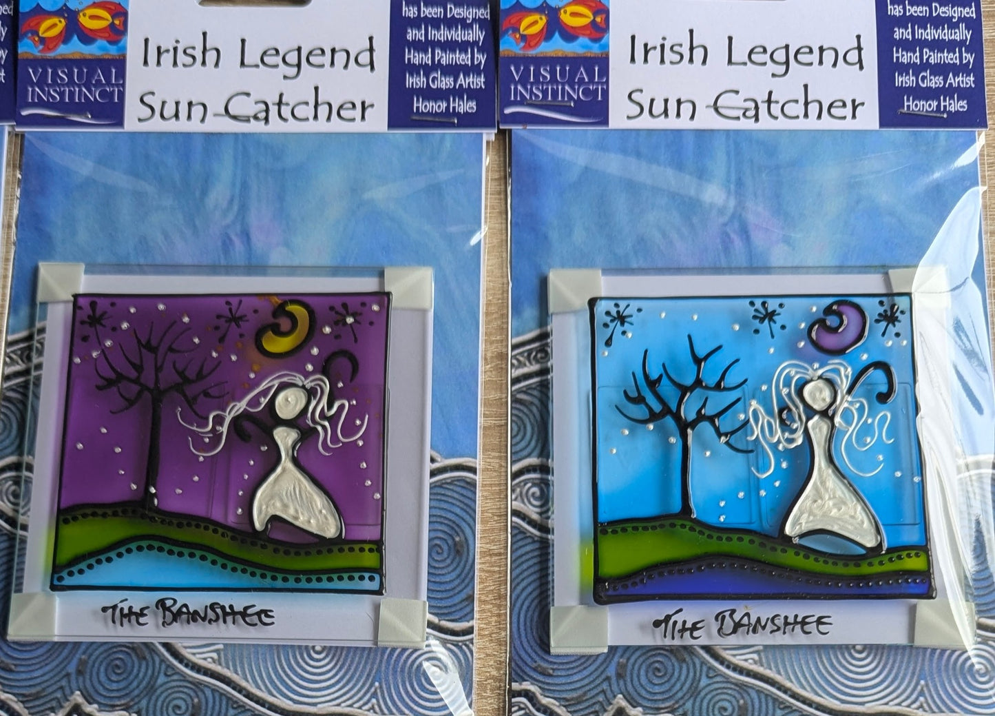 Hand-painted glass Suncatchers - Large Square "Irish Legends"