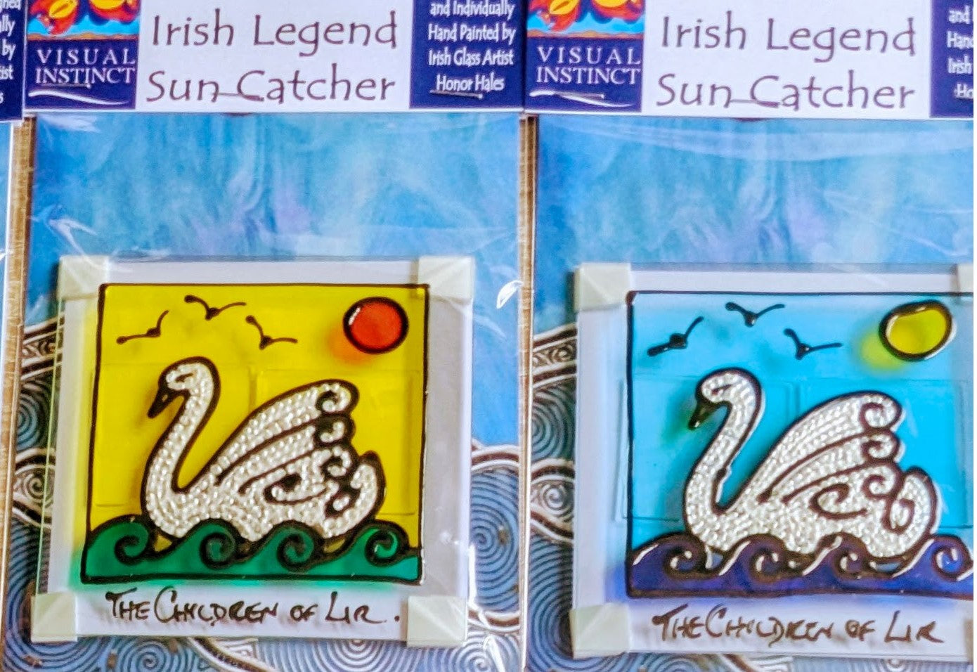 Hand-painted glass Suncatchers - Large Square "Irish Legends"