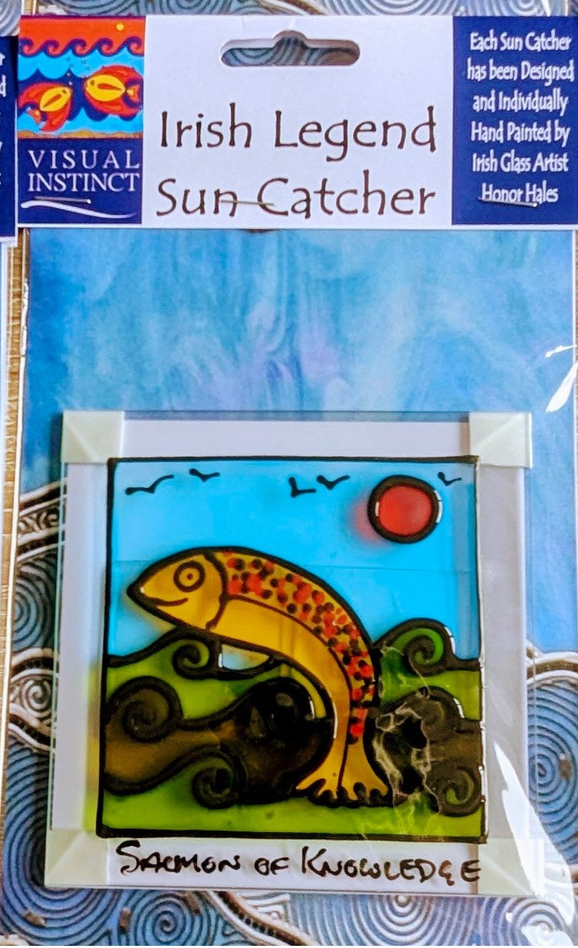 Hand-painted glass Suncatchers - Large Square "Irish Legends"