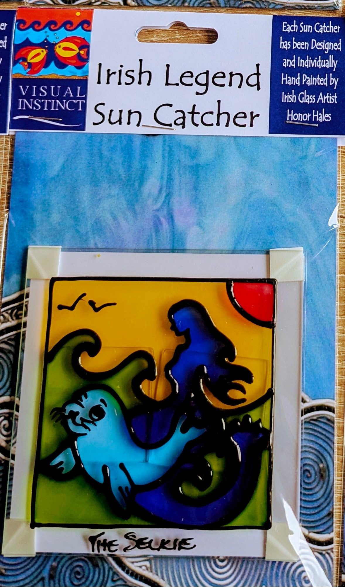 Hand-painted glass Suncatchers - Large Square "Irish Legends"