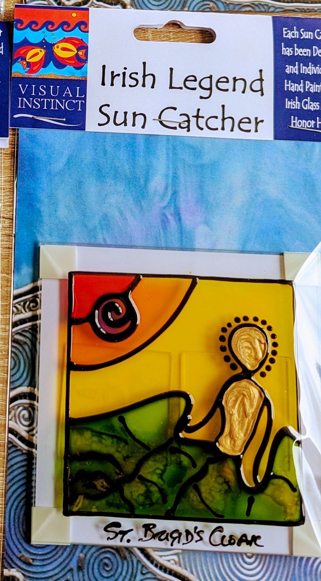 Hand-painted glass Suncatchers - Large Square "Irish Legends"